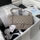 Chanel Classic Lambskin Handbag in Grey with Silver Metal, Style A01112