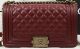 Boy Chanel Flap Bag in Burgundy with Cannage Pattern and Gold Hardware