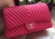 Chanel Classic Flap Bag in Rose Sheepskin with Chevron Quilting and Gold Hardware - A1113