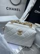 Replica Chanel Sheepskin Gold-Tone Metal White