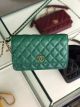 1:1 Chanel Green Original Leather Chain Wallet AP0724 with Search Keywords