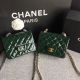 Chanel Classic Flap Mini Bag in Original Green Leather A1115 - JK5538