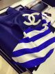 Chanel Blue Square Silk Scarf