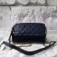 Chanel 2017 Gabrielle Leather Shoulder Bag Dark Blue
