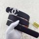 30mm Chanel Leather Belt CH5235 Black