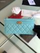 Chanel Boy Chanel Pouch in Sky Blue Calfskin & Gold-Tone Metal A81254