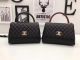 Chanel Classic Top Handle Bag in Black Sheepskin Leather - A92991 Gold