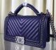 Replica Boy Chanel Top Flap Bag with Original Chevron Pattern in Sheepskin Material - A67088 Royal Collection