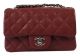 Chanel Burgundy Cannage Pattern Classic Mini Flap Bag CF1119 Silver