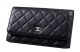 Chanel Matelasse Wallet in Black Sheepskin Leather A31557
