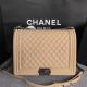 Boy Chanel Flap Shoulder Bag in Apricot with Original Cannage Pattern, A67087 Silver