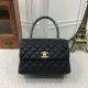 Chanel Top Handle Bag in Black Caviar Leather with Gold Hardware - Style 92991