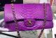 Chanel 2.55 Flap Bag in Violet Pink Python Leather Gold Hardware
