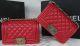 Chanel Boy Mini Flap Bag in Original Dark Red Sheepskin A67085