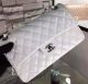 Chanel 2.55 Double Flap Bag in White Patent Leather - Silver Hardware