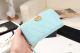 Luxury Chanel Calfskin Leather & Gold-Tone Metal Wallet A80566 Light Blue
