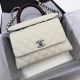 Chanel Classic White Cannage Top Handle Bag A92290 - Red
