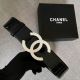 Top Quality Replica Chanel Wide Leather Belt with 53mm CC4272 in Black Color