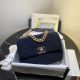 Chanel 19 Wool Flap Bag in Royal Blue - AS1160