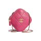 Chanel Small Diamond Bag in Grained Calfskin & Gold-Tone Metal AS2201 Pink