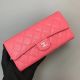 Chanel Classic Flap Wallet A31506 - Rose Silver-Tone Metal