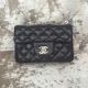 Chanel Classic Mini Flap Bag in Black Sheepskin Leather A1115