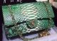Chanel Classic 2.55 Flap Bag in Deep Green Python Leather Gold Hardware