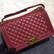 Chanel Boy Flap Shoulder Bag Sheepskin Leather A67088 Burgundy