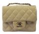 Chanel Classic Mini Flap Bag in Apricot Patent Leather CF1115 Gold
