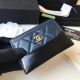 Chanel Classic Wallet Blue A84368 Gold-Tone Metal