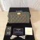 Boy Chanel Zip Around Wallet in Green with Cannage Pattern