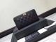 Boy Chanel Black Cannage Pattern Zip Around Wallet CHA5264 Gold