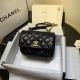 Chanel Black Flap Bag in Grained Calfskin & Gold-Tone Metal AS1155
