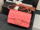 Imitation Chanel Small Tote Bag in Sheepskin with Gold-Tone Metal - Pink Color