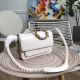 Chanel White Crumpled Calfskin Flap Bag with Cotton & Gold-Tone Metal
