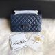 Chanel Blue Cowhide Leather Flap Bag 30225 with Silver Chain - Exclusive Edition