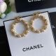 Chanel Earrings with Classic CC Logo and Crystals