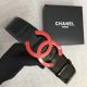 Replica Chanel Wide Leather Belt with 53mm CC4271 Black