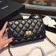 Chanel Black Calfskin and Gold-Tone Metal Handbag S33814 V18