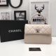 Chanel Classic Top Handle Bag in Apricot Sheepskin Leather with Silver Hardware - A92991