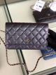 1:1 Chanel Classic Wallet on Chain Grained Calfskin & Gold-Tone Metal 33814 - Pearlescent Black