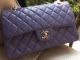 Chanel 2.55 Flap Bag in Original Lavender Leather A01112 Silver