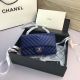 Chanel Classic Flap Bag in Blue Sheepskin Leather 1116 Silver