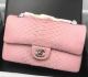 Chanel 2.55 Flap Bag in Sakura Pink Python Leather - A1112SA Silver