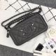 Chanel Classic Clutch with Chain in Grained Calfskin and Silver-Tone Metal - Dark Grey
