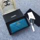 Chanel 19 Sheepskin and Gold-Tone Metal Wallet - Blue