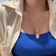 Chanel CC Logo Pendant Necklace_BLACK