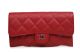 Chanel Tri-Fold Wallet with Original Cannage Pattern Leather in Red