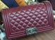 Boy Chanel Flap Shoulder Bag in Burgundy Sheepskin Leather A67086