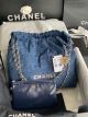Chanel 22 Handbag in Denim Blue and Gold - AS3261